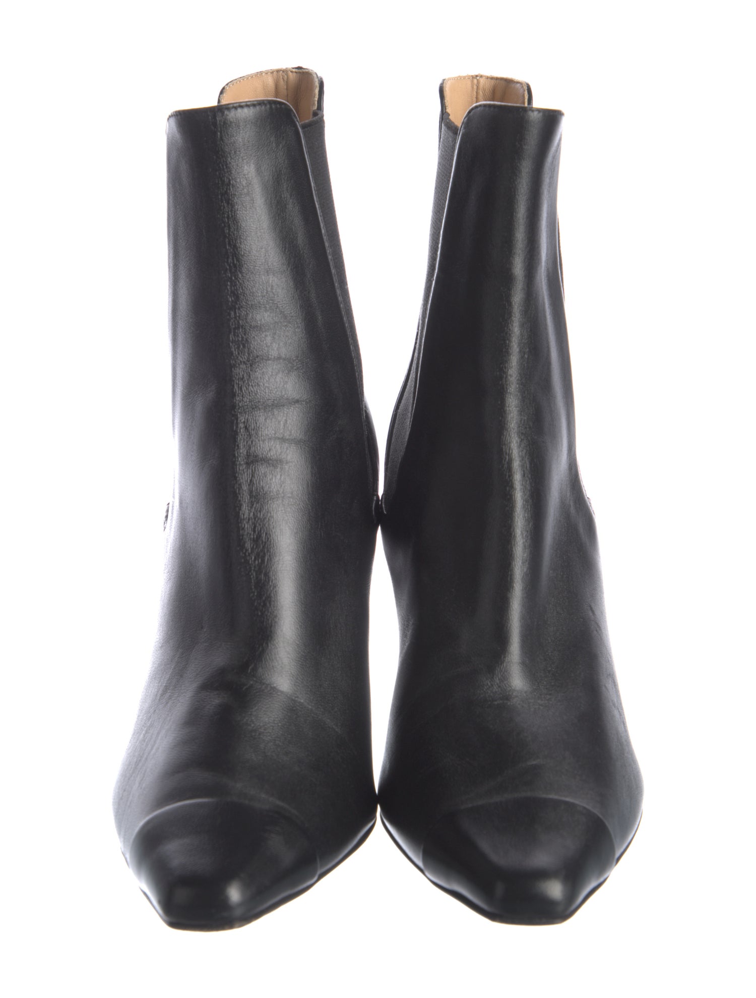 Chanel Interlocking CC Logo Leather Chelsea Boots